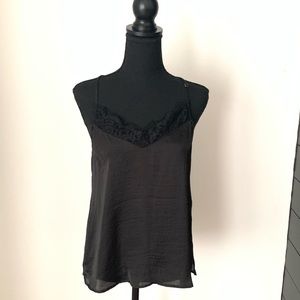 Allison Joy Black Lace Racerback Tank Top